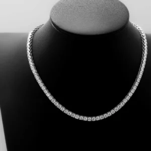 Radiant Diamond Cluster Tennis Necklace