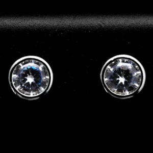 Men's Square Cluster Stud Earrings – Silver CZ (Copy)