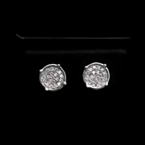 Men's Square Cluster Stud Earrings – Silver CZ (Copy)