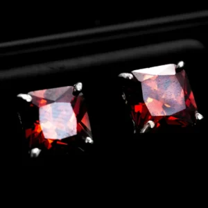 Men's Square Cluster Stud Earrings – Silver CZ (Copy)