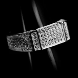 Iced out men's ring silver 925 rhodium coated