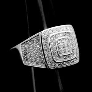 Iced out men's ring silver 925 rhodium coated (Copy)